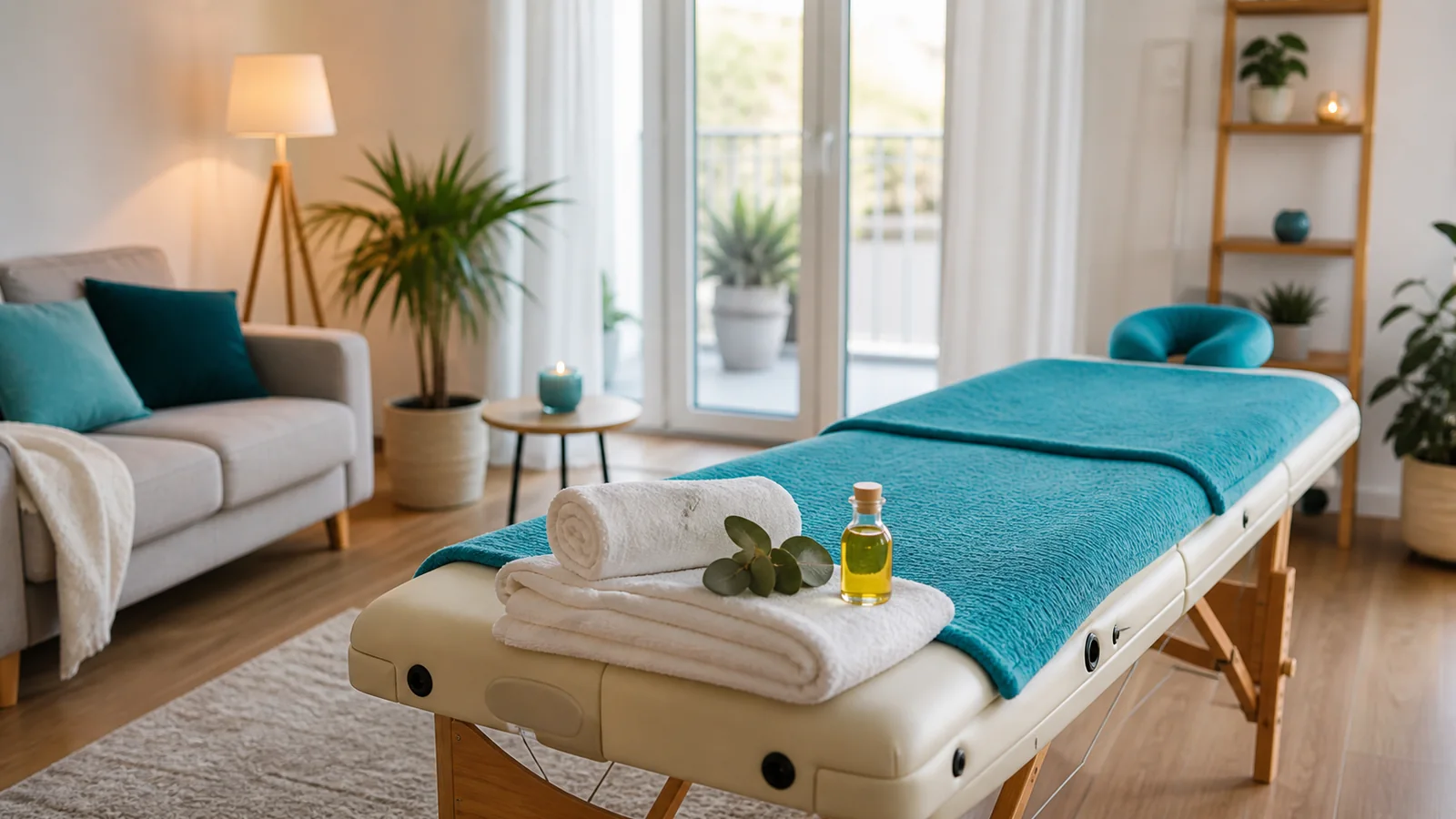 Vorbereitete mobile Massage zu Hause